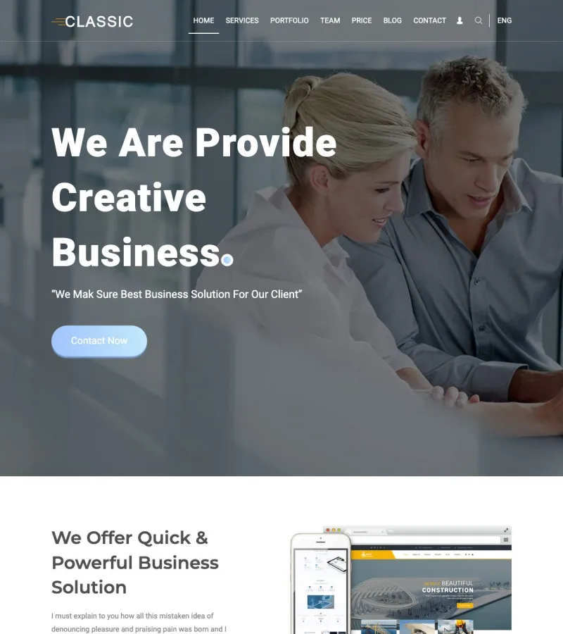 Classic Business Website Template Logistics template