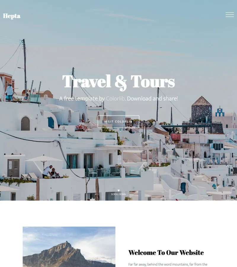Hepta website template desktop screenshot