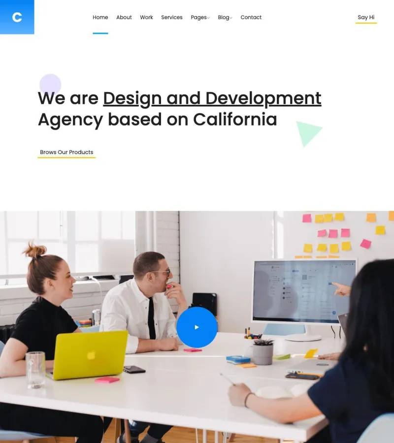 Creative Agency website template desktop screenshot