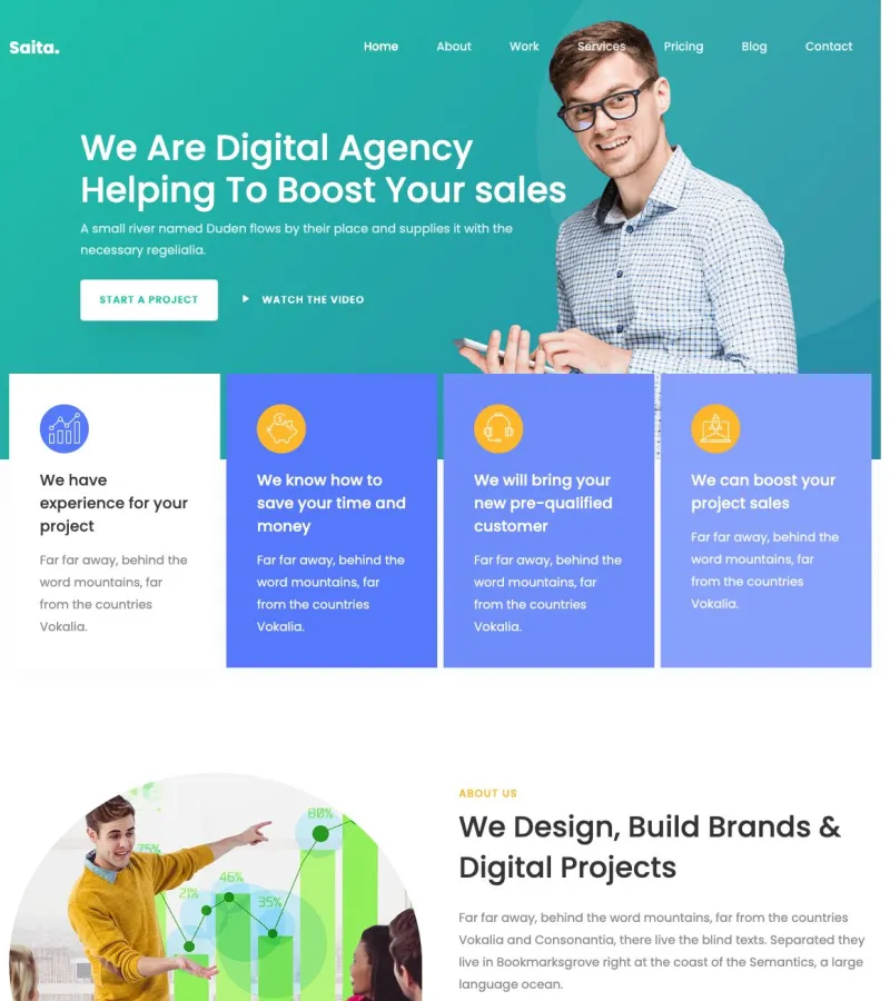 saita website template desktop screenshot