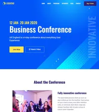 eventro mini website template desktop screenshot