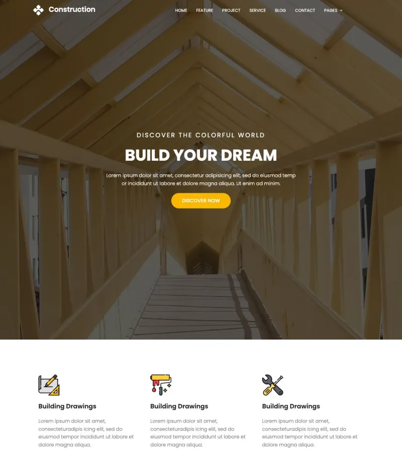 Construction Roofing Company template