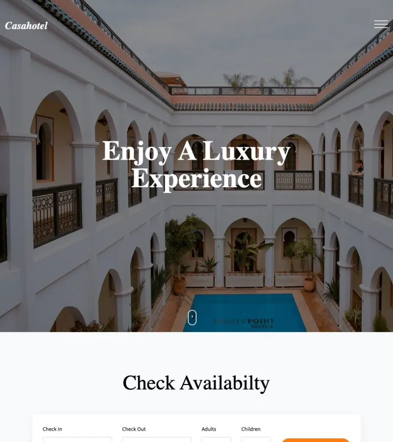 casahotel website template desktop screenshot