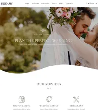 weddingdreams mini website template desktop screenshot