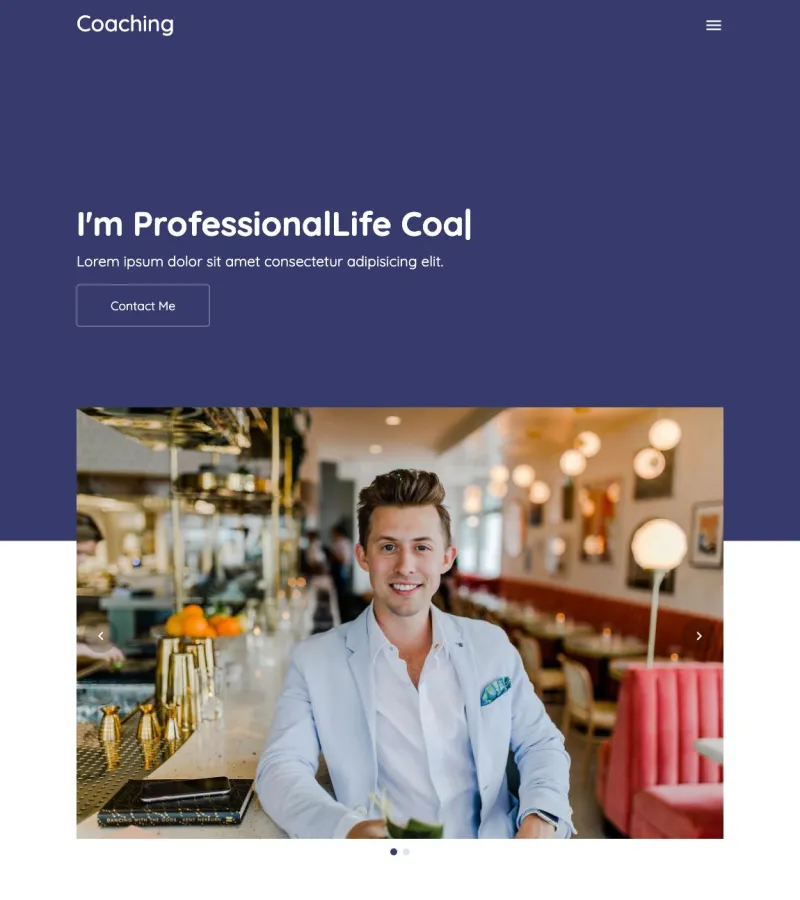 coaching website template desktop screenshot