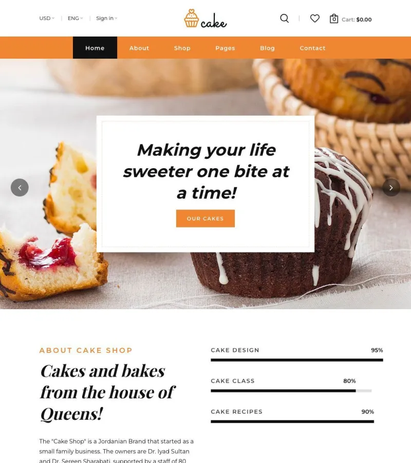 Cake Shop Template website template desktop screenshot