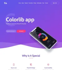 ca-app mini website template desktop screenshot