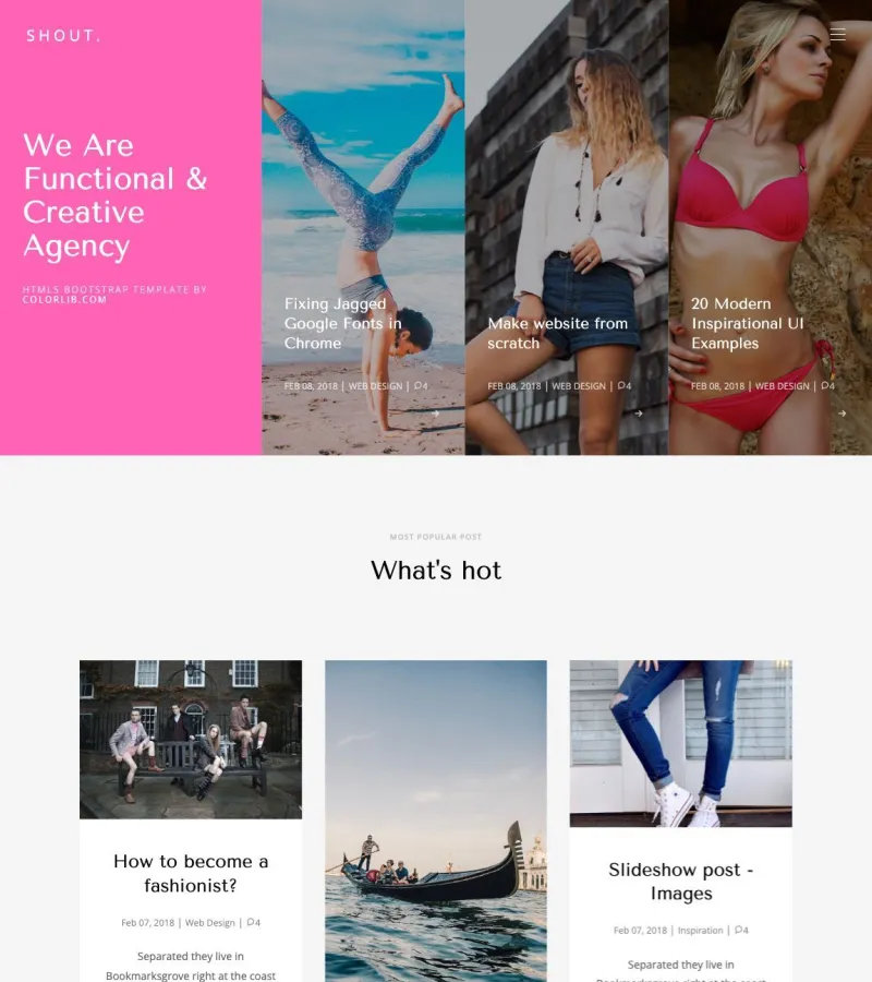 Shout Web Developer template