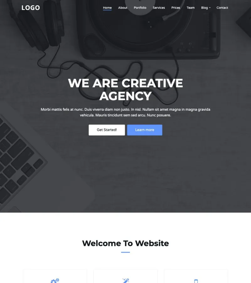 Creative Agency website template desktop screenshot