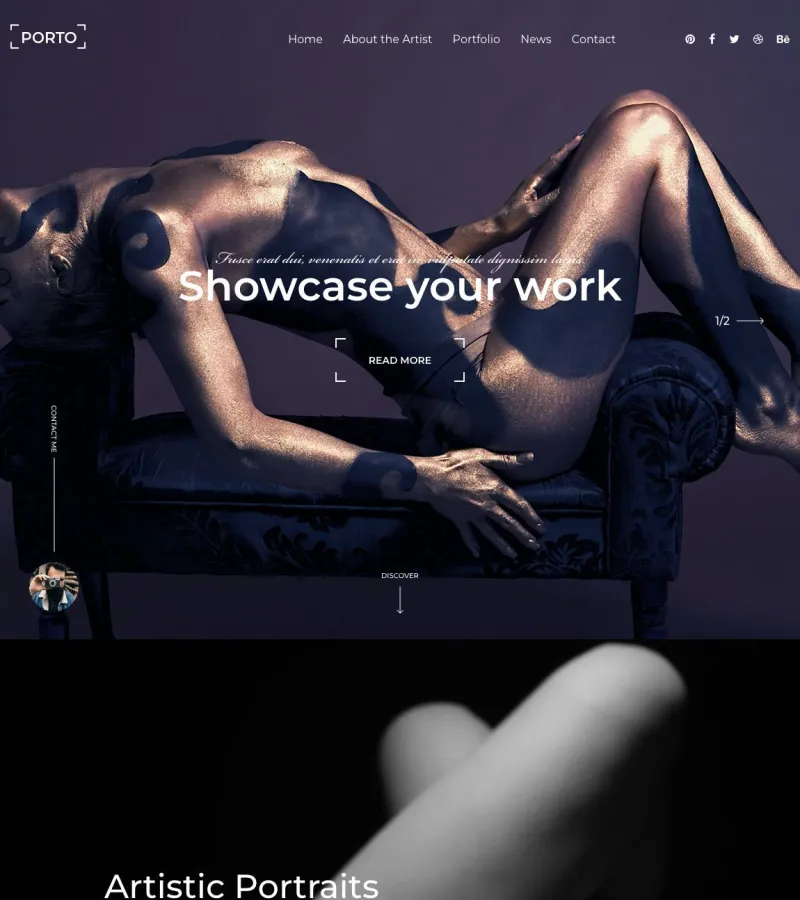 Porto website template desktop screenshot