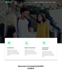 educrown mini website template desktop screenshot
