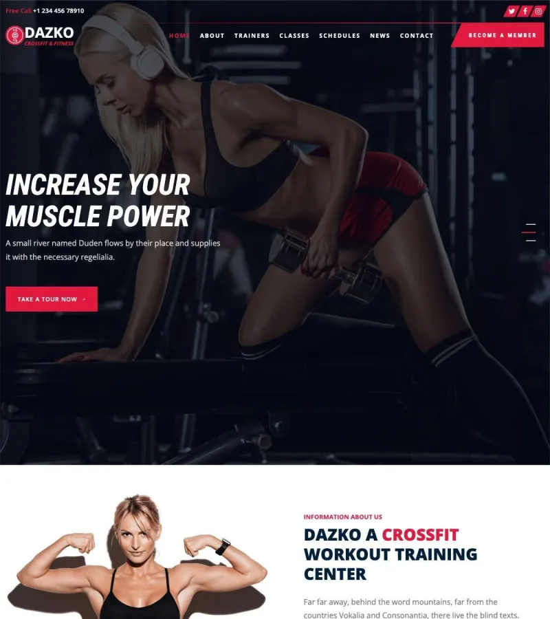 Dazko website template desktop screenshot