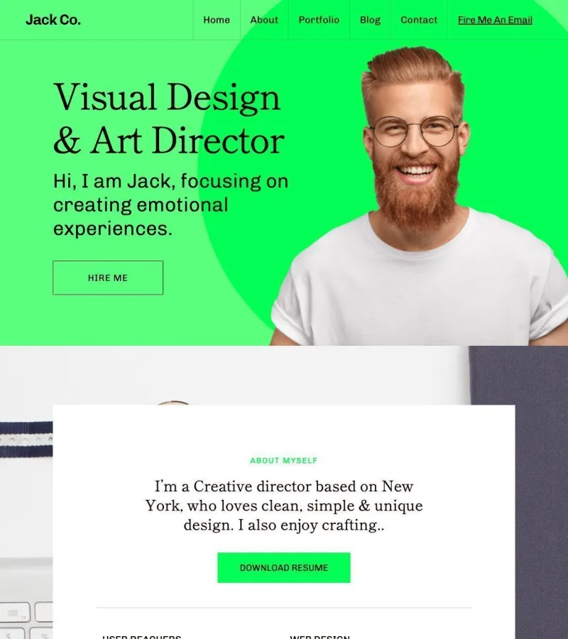 jackco website template desktop screenshot