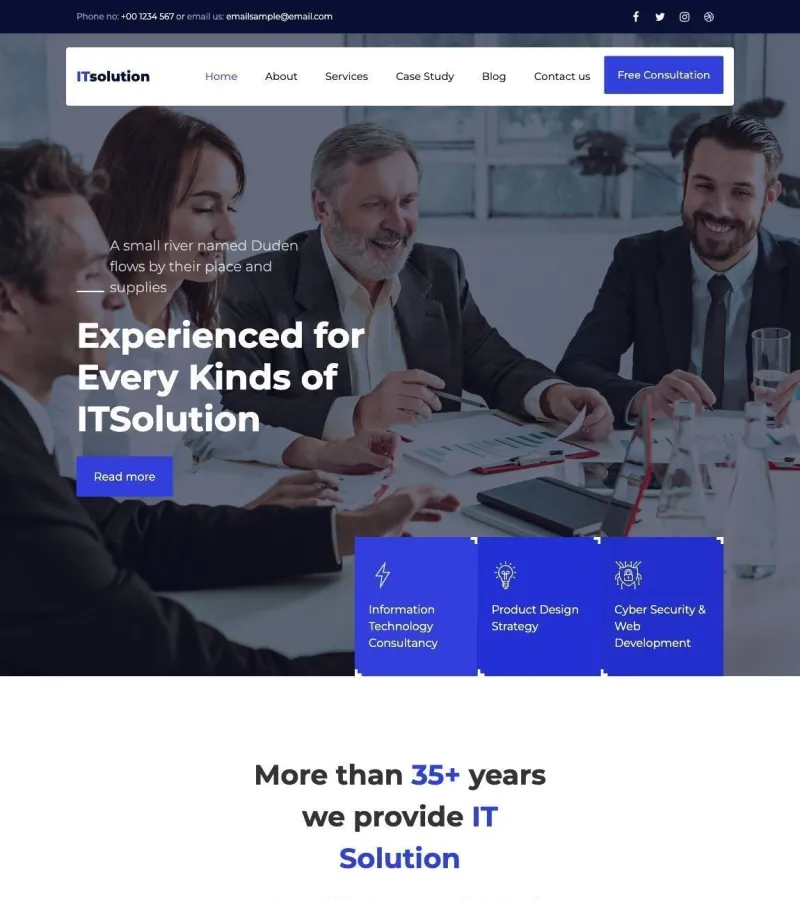 IT Solution website template desktop screenshot