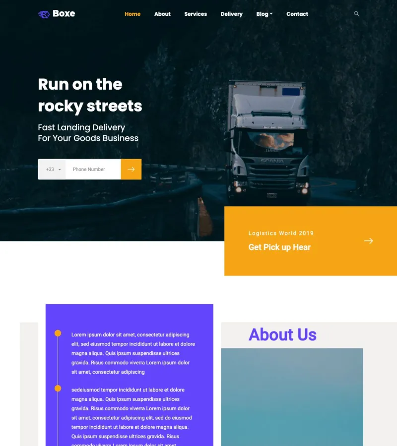 Boxe Moving Company template