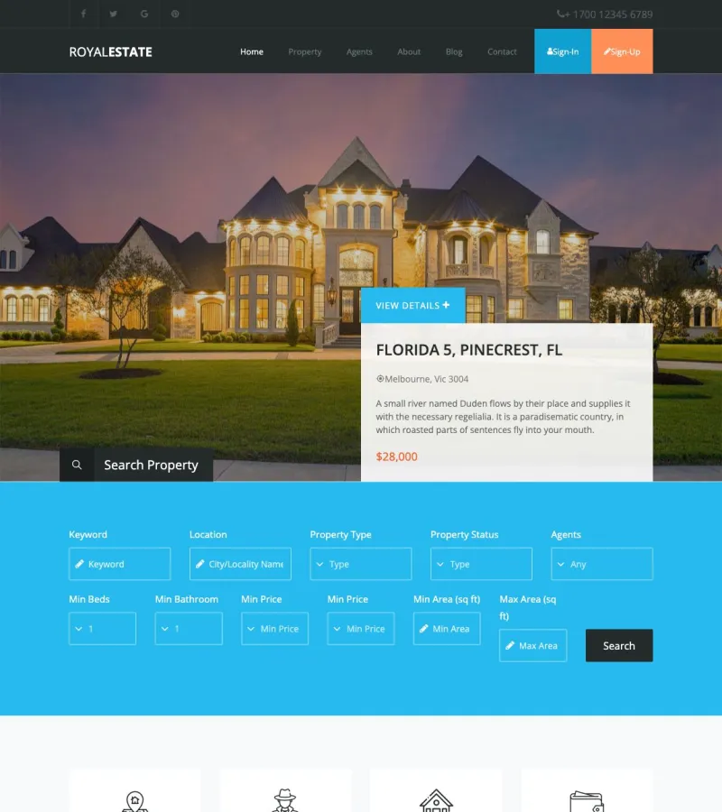 Royalestate Real Estate Agent template