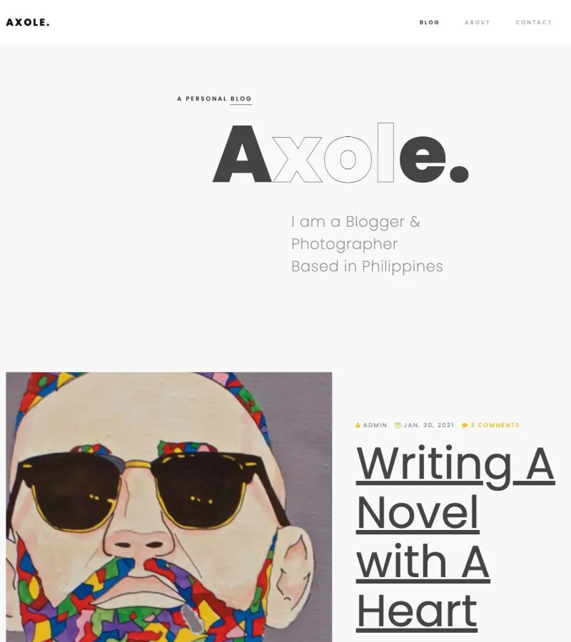 Axole Blogging template