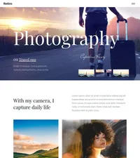 rettro mini website template desktop screenshot