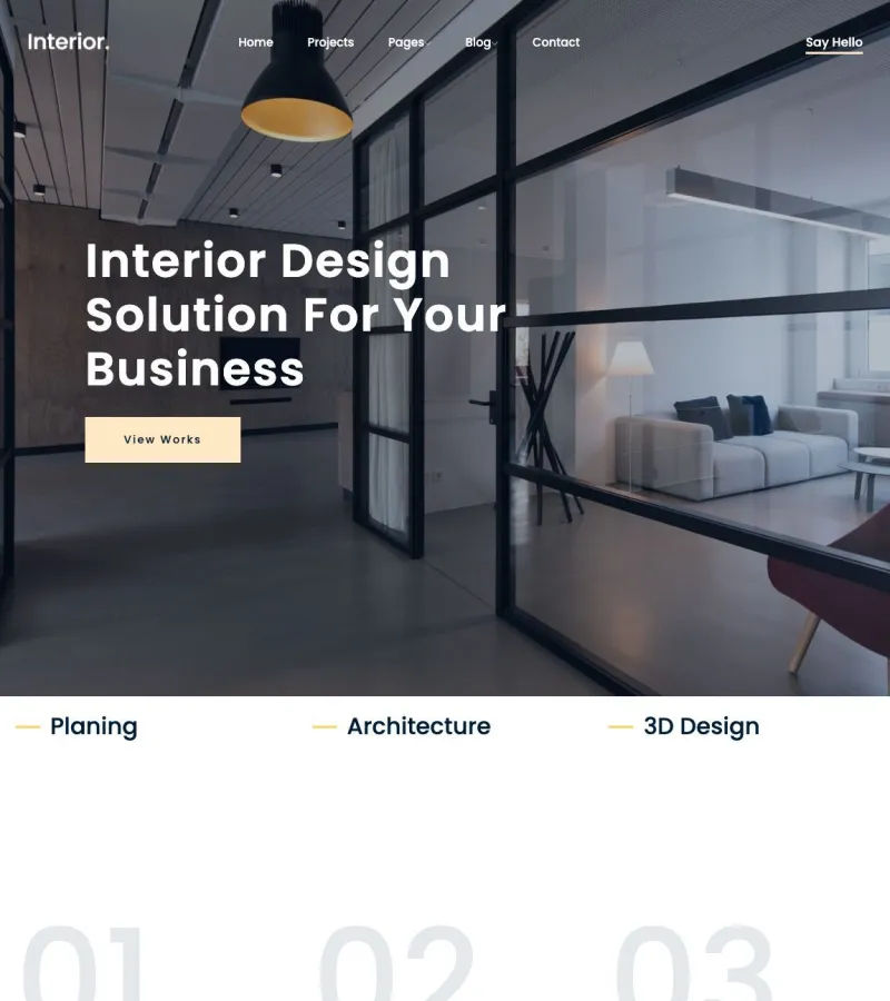 interior-2 website template desktop screenshot