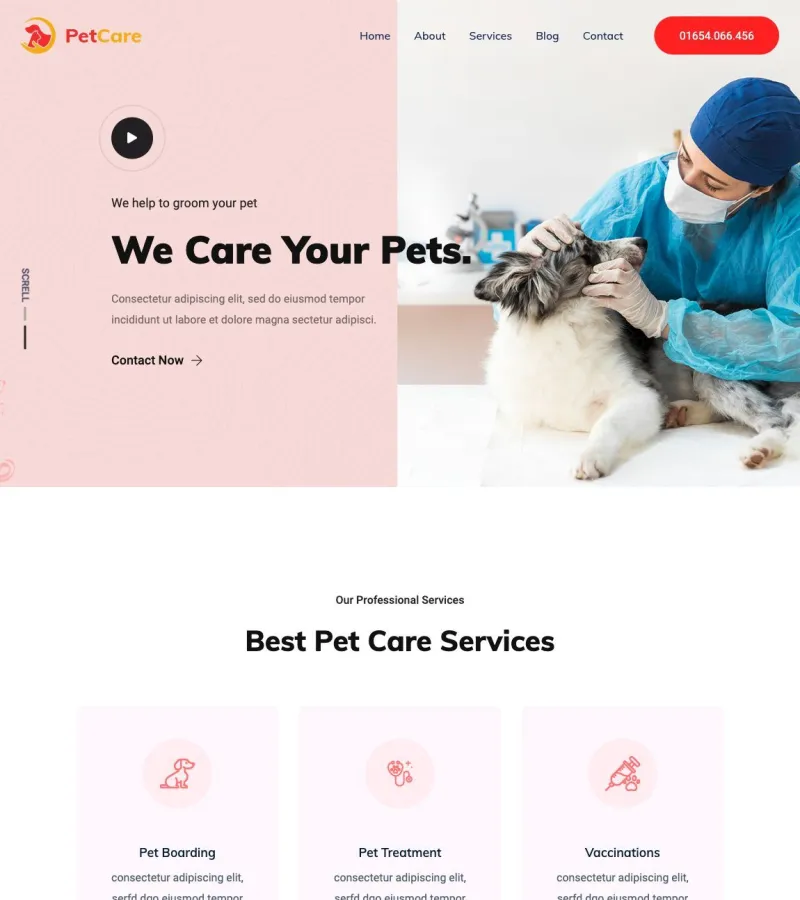 PetCare Veterinarian template
