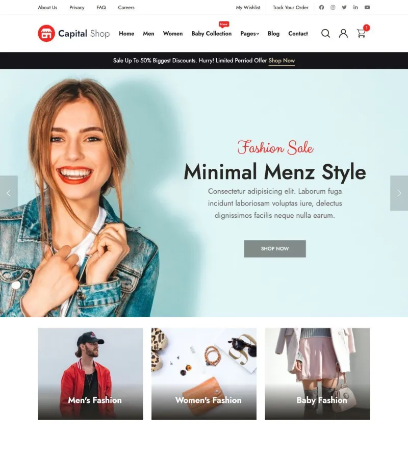 capitalshop website template desktop screenshot