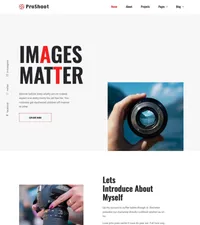 proshoot mini website template desktop screenshot