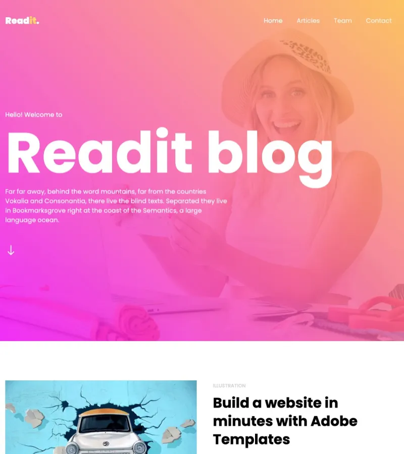 Readit Blog template