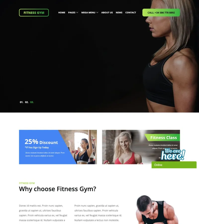 FitnessGym Fitness Trainer template