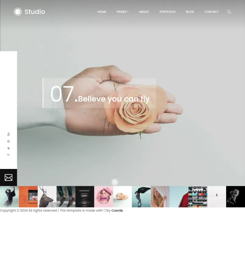 Studio Photography website template desktop screenshot