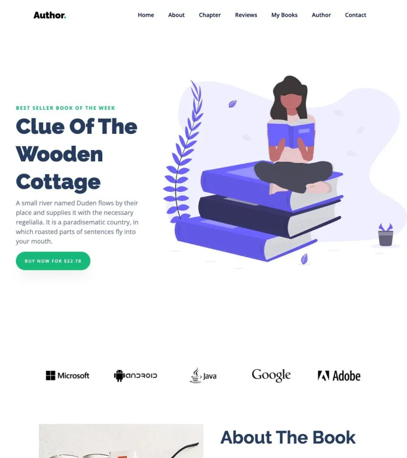 author website template desktop screenshot