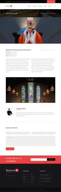 church mini website template desktop screenshot