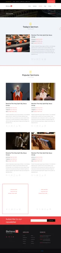 church mini website template desktop screenshot