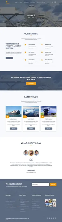 carries mini website template desktop screenshot