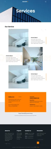 heaven mini website template desktop screenshot