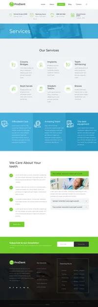 prodent mini website template desktop screenshot