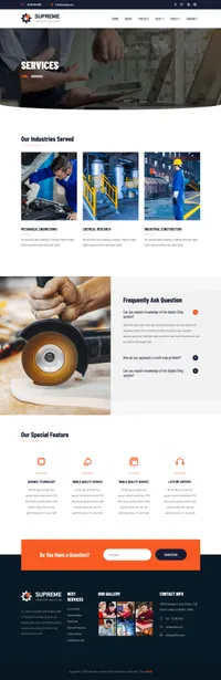 supreme mini website template desktop screenshot