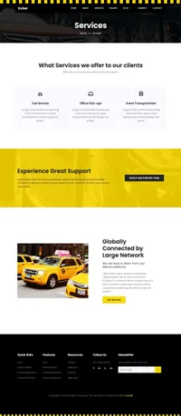 taxi mini website template desktop screenshot