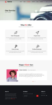 pentax mini website template desktop screenshot