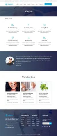 dento mini website template desktop screenshot