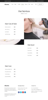 akame mini website template desktop screenshot