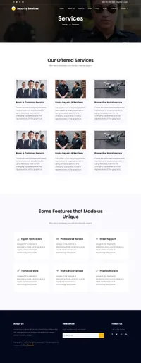 security mini website template desktop screenshot