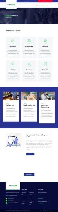 caremed mini website template desktop screenshot