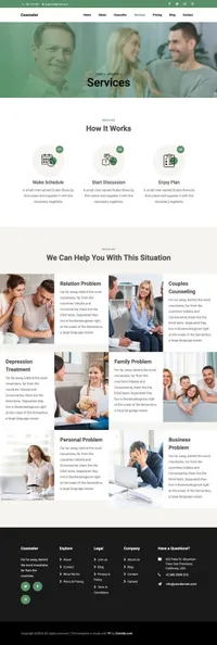 counselor mini website template desktop screenshot