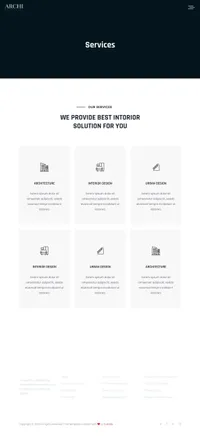 archi mini website template desktop screenshot