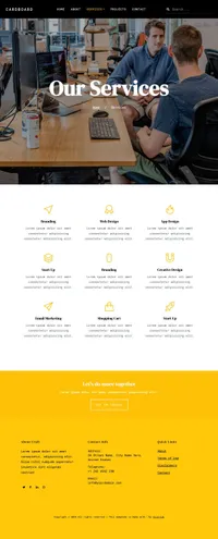 cardboard mini website template desktop screenshot