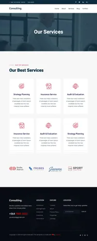 consultingbiz mini website template desktop screenshot