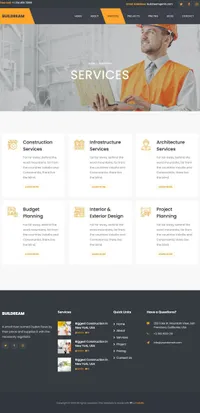 buildream mini website template desktop screenshot