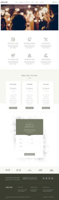 weddingdreams mini website template desktop screenshot