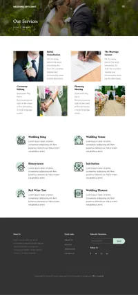 wedding-officiant mini website template desktop screenshot