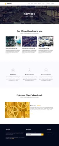 industry mini website template desktop screenshot